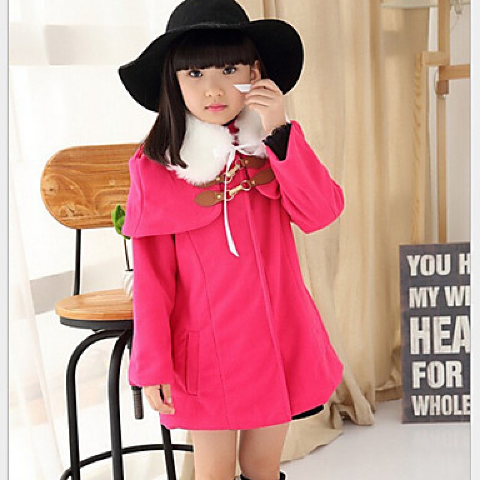 Girl's Pink / Red Jacket & Coat , Dresswear Polyester Winter / Spring