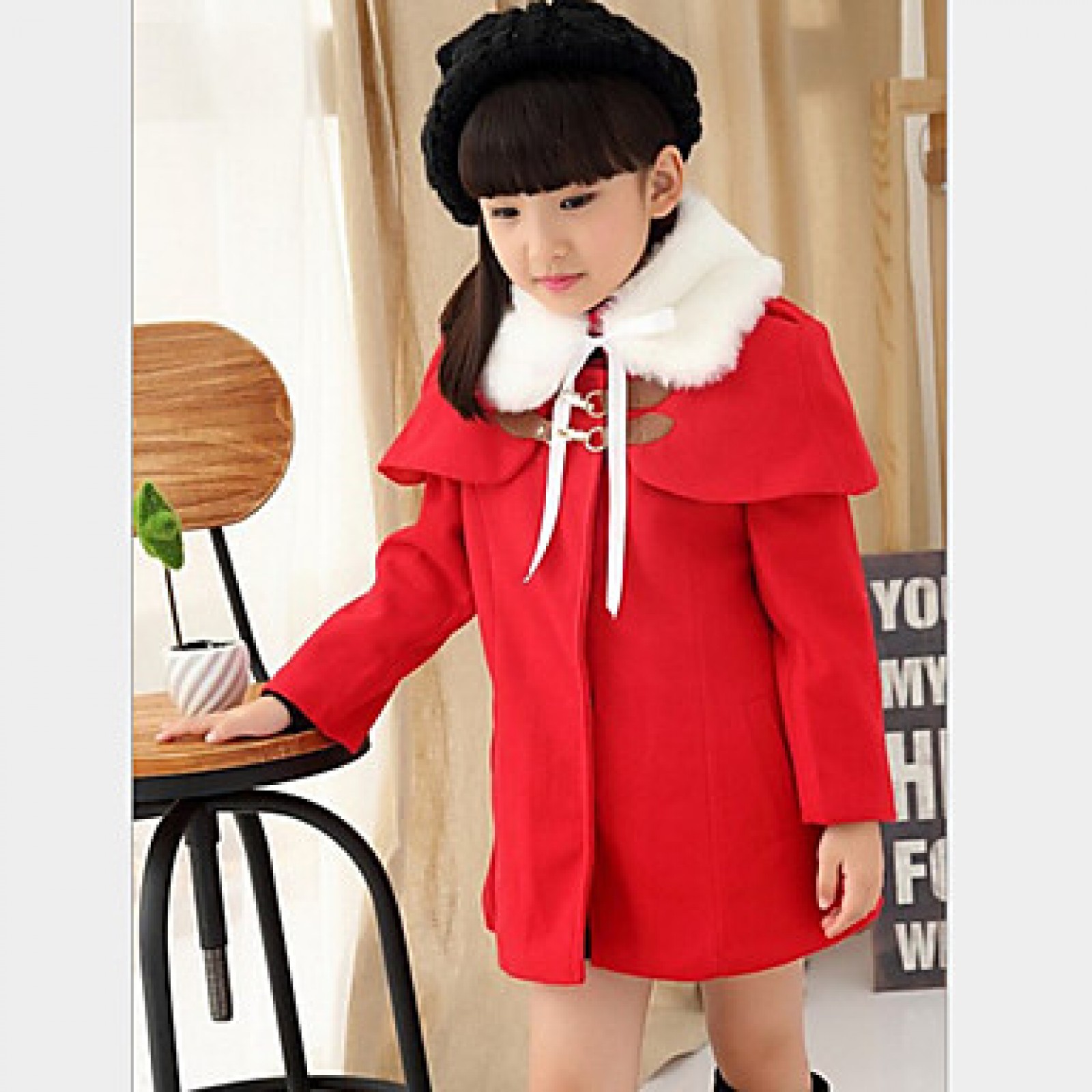 Girl's Pink / Red Jacket & Coat , Dresswear Polyester Winter / Spring