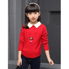Girl Casual/Daily / Sports / Holiday Print Sweater & Cardigan,Wool / Cotton Winter / Spring / Fall Long Sleeve Regular  
